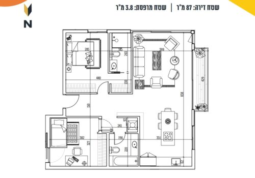 תוכנית דירה 87 מר